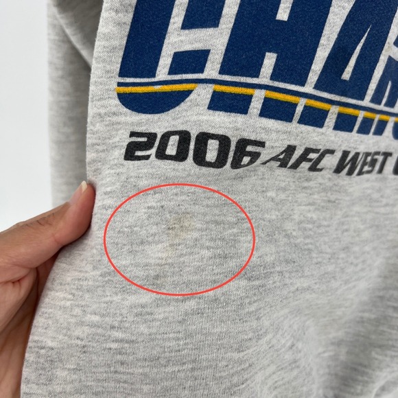 Vintage San Diego Chargers Sweatshirt Mens Large Hanes 2006 AFC West Champs Gray - Picture 8 of 13